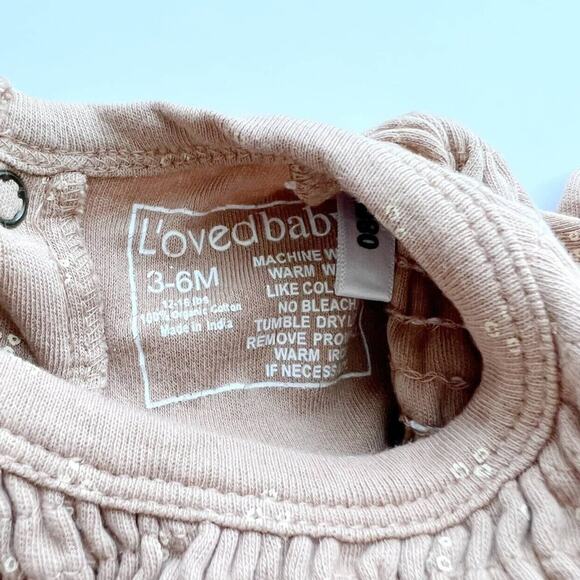 L'ovedbaby Neutral Smocked Floral Footed Sleeper - Picture 5 of 6